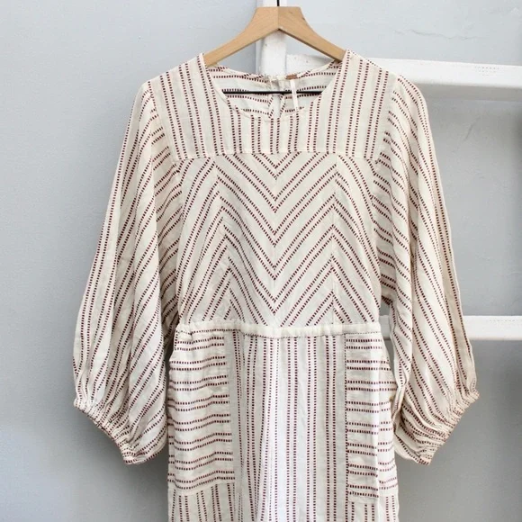 Free People Cream Brown Lightweight Kenny Striped One-Piece Jumpsuit Size Medium - Picture 7 of 11